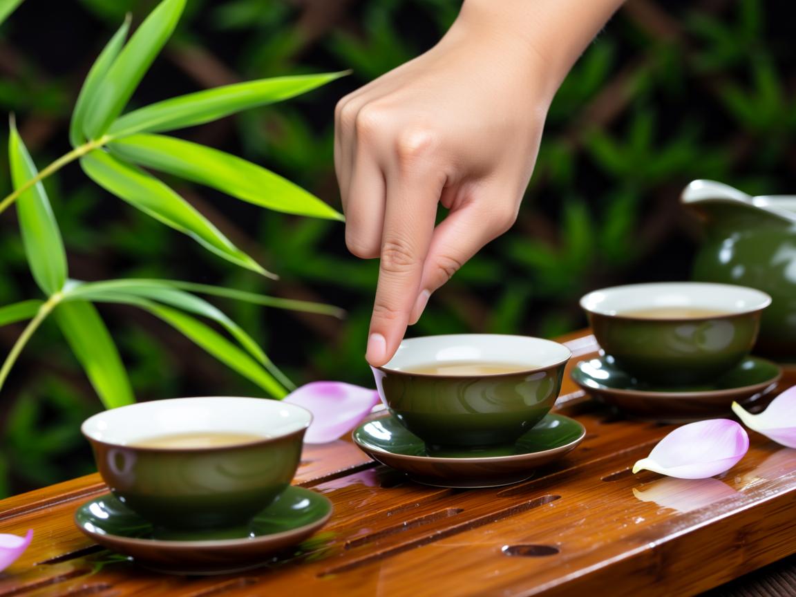 泡茶礼仪手指点三下:（泡茶手势有什么讲究吗?）